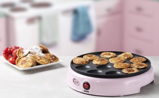 Bestron Poffertjes pan - APFM700SDP - 800W - Poffertjes maker - Electrique - Rose - 5 ans de garantie