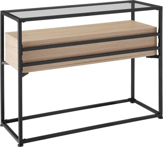 tectake - Table console buffet Lecture - industriel - brun clair - 101,5x41,5x80,5cm - 404691