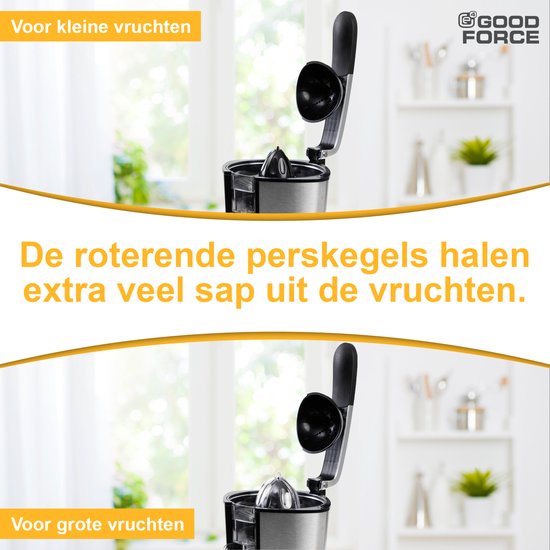 GoodForce Presse-agrumes - Presse-orange électrique - Presse-fruits - Presse-citron - Acier inoxydable - Poignée de presse