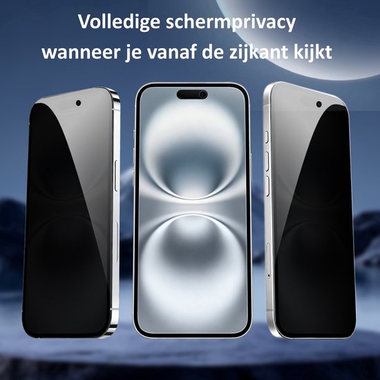 Podec 2x Protecteur d'écran intimité pour iPhone 16 Pro / 17 Pro - Verre de protection trempé - Transparent et résistant aux rayures - Protecteur d'écran en verre trempé