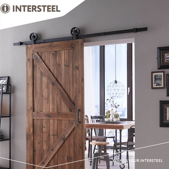 Système de porte coulissante Intersteel Wheel Top noir mat
