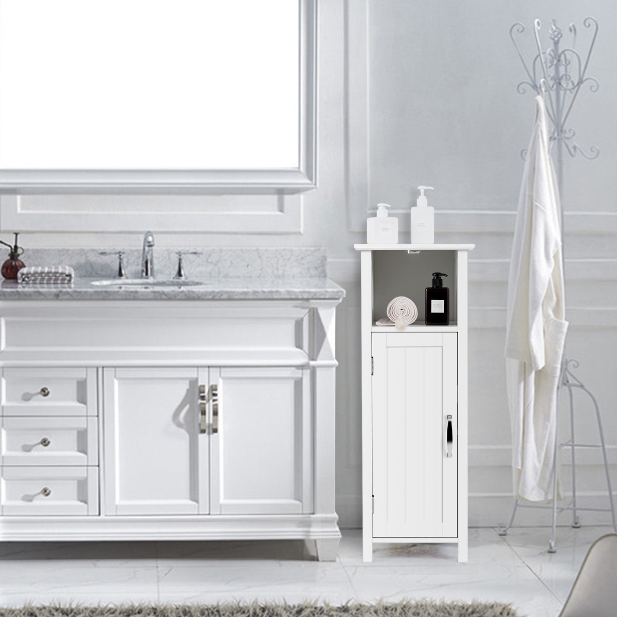 Armoire de salle de bain côtière armoire multifonctionnelle pour chambre à coucher armoire de cuisine armoire de salle de bain blanche en bois