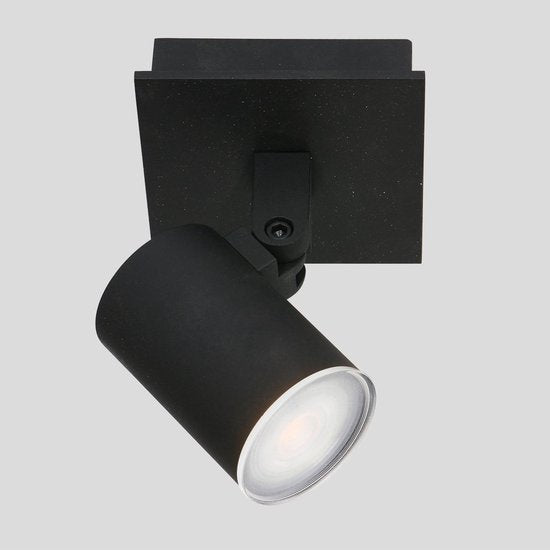 Spot de plafond Steinhauer Points Noirs 3059ZW Noir - Orientable et inclinable, en métal et plastique, ampoule incluse, adapté à un usage intérieur