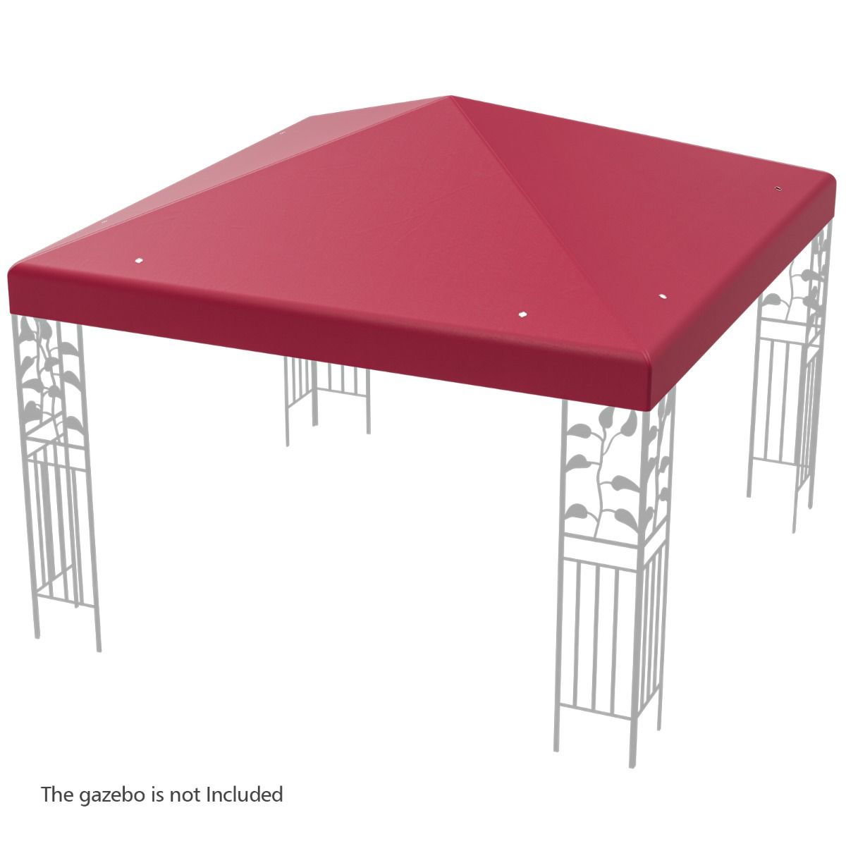 Coast Replacement Roof for Pavilion 3 x 3 m Bordeaux - Couverture de toit de pavillon hydrofuge avec attaches Velcro