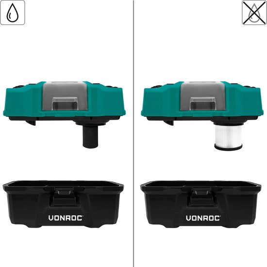 VONROC Nettoyeur / aspirateur compact tout usage - 20V - Accessoires divers - Sans batterie ni chargeur