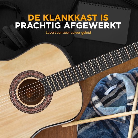 Finesse Acoustic Guitar - with Video Course - Nylon Strings - Classical Guitar - Spanish Guitar - Child - Adults - Natural