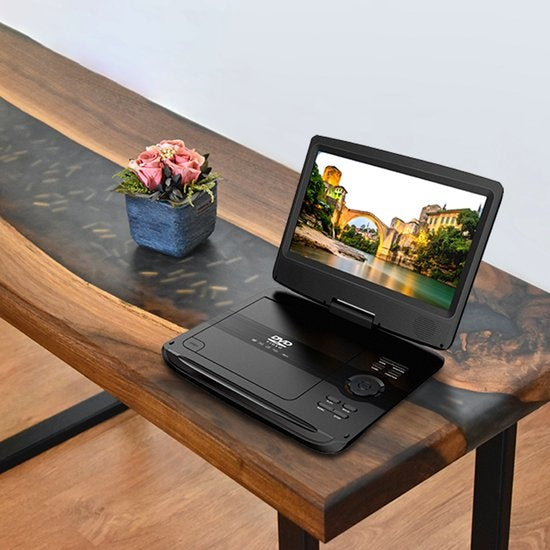 Lecteur DVD Portable MT1097 Denver, 10 inch, Incl. Support d'appui-tête, USB, Écran rotatif, Noir