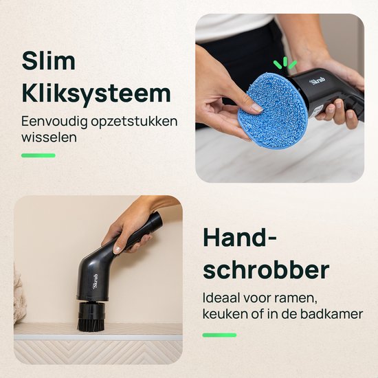 Skrub Electric Cleaning Brush - Brosse à récurer avec manche pour la salle de bain - 8 accessoires