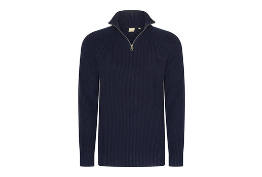 Pull stylé Mario russo avec col ouvert et fermeture éclair - Homme - Taille L - Marine