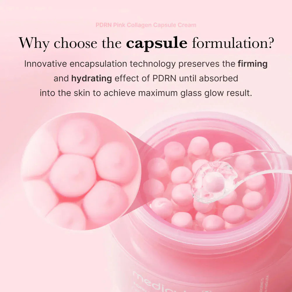 Medicube PDRN Pink Collagen Capsule Cream 55 g - Crème pour le visage au PDRN, au collagène, à la niacinamide et à l'acide hyaluronique - Hydratante et raffermissante
