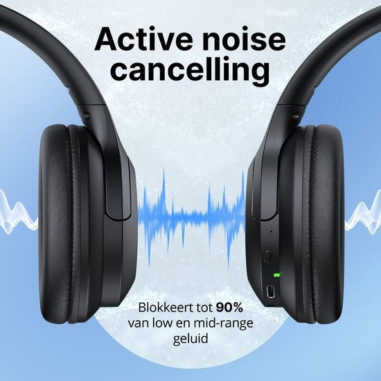 Unitone Focus Headphones Wireless - Active Noise Cancelling - Bluetooth - Over-ear - Convient à Apple et Android