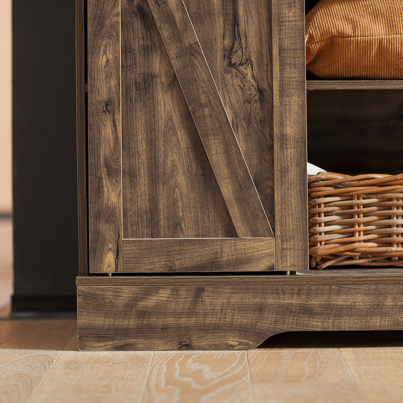 SoBuy FSB60-N Armoire de rangement avec porte coulissante - Rustique - 120 x 40 x 70 cm