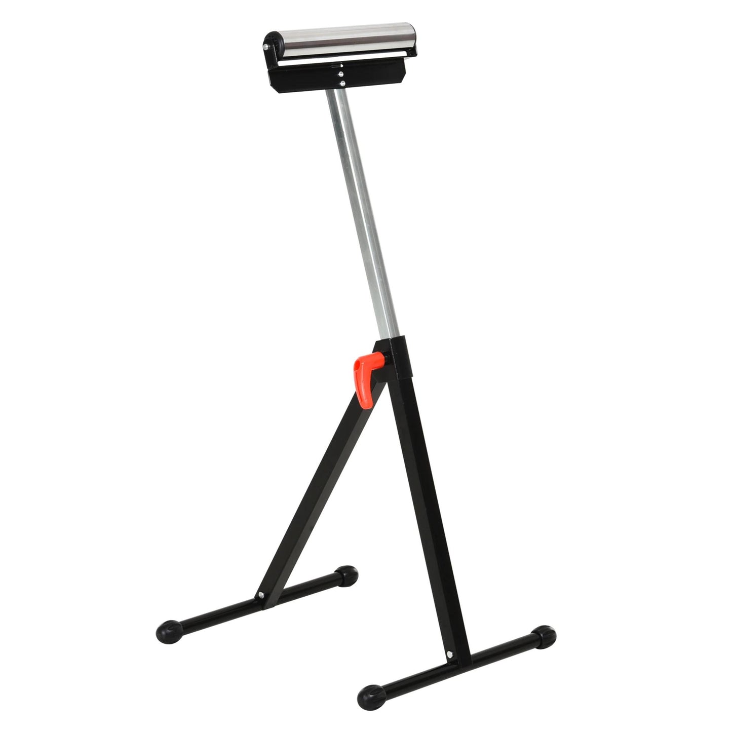 Homcom Chevalet de sciage à rouleau réglable - 44 x 50 x 68-110 cm - Noir/Argent