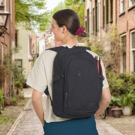 TRVLMORE Sac à dos - 25L - 15.6 inch - Sac à dos pour ordinateur portable - Sac d'école - Unisex - Splashproof Black