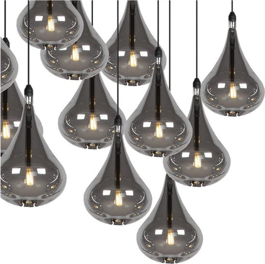 Lucide TEARS - Suspension - LED à intensité variable - G4 - 8 x 1,5 W 3000 K - Noir