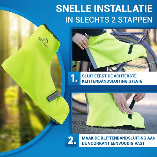 Nextcover® Couvre-chaussures imperméables | Chaussures de pluie 100% imperméables pour vélo | Couvre-chaussures réfléchissant réutilisable| Couvre-chaussures imperméables | Couvre-chaussures | Protection des chaussures | Couvre-chaussures de cyclisme