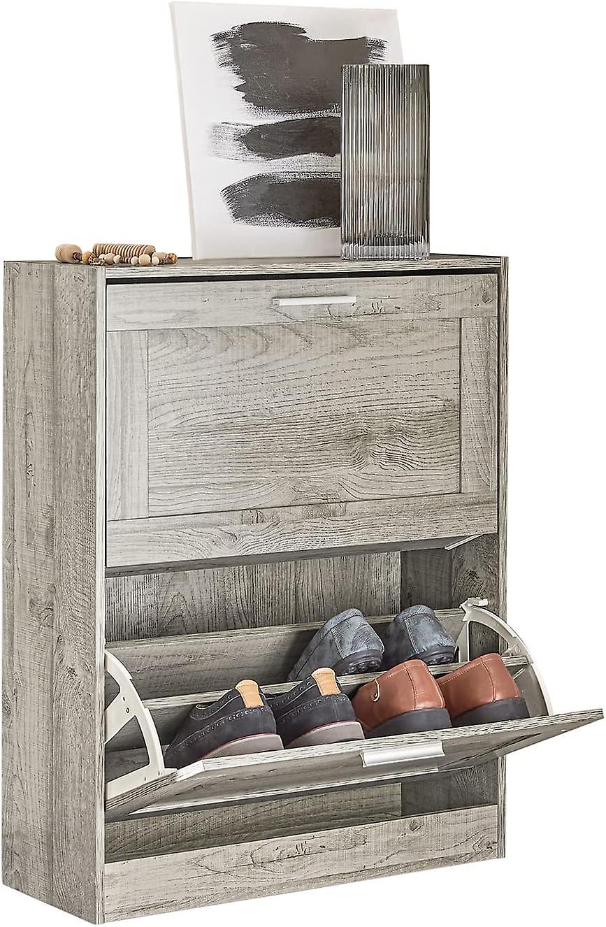 SoBuy Shoe Rack Shoe Storage Cabinet Organiser Unit - FSR137-HG - W60 x D23 x H79cm