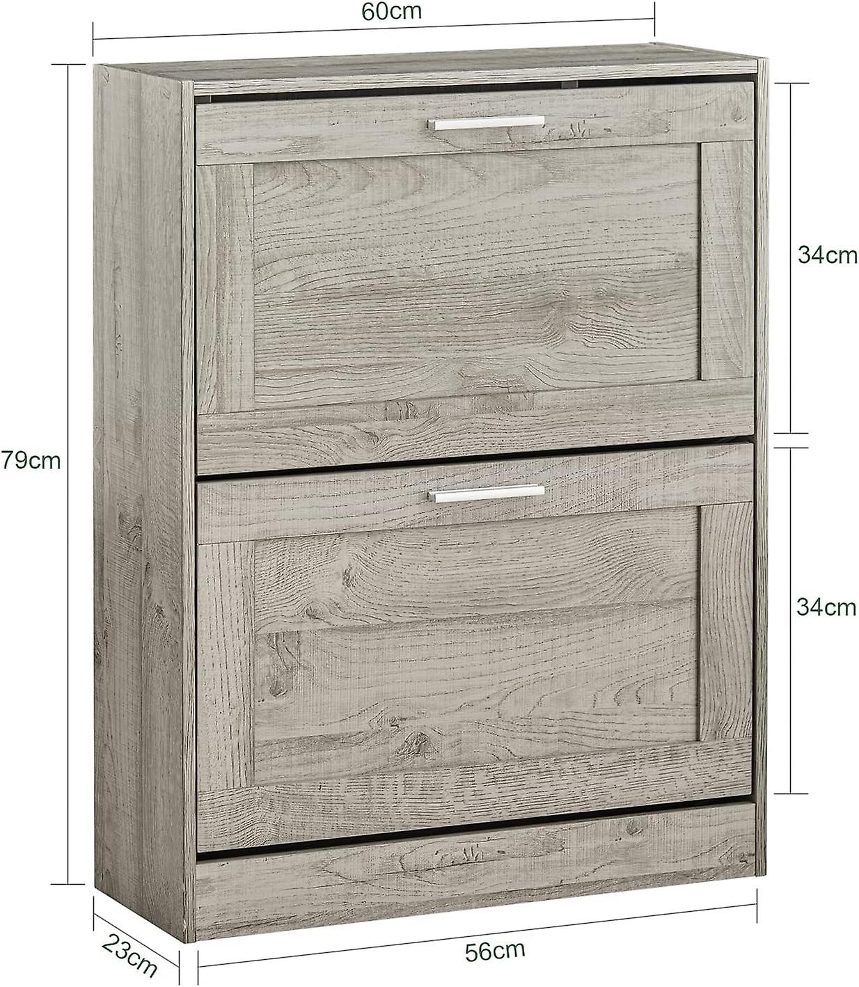 SoBuy Shoe Rack Shoe Storage Cabinet Organiser Unit - FSR137-HG - W60 x D23 x H79cm