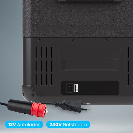 Auronic Electric Cool Box - Compresseur - Deux zones - 12V 230 Volt - Voiture - 45L - Frigobox - Noir/Gris