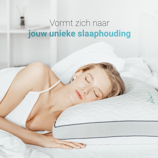 Oreiller en mousse à mémoire de forme CozySense® - Oreiller ergonomique en mousse à mémoire de forme - Contre les douleurs cervicales - Oreiller de sommeil réglable - Dormeur sur le côté, sur le dos et sur le ventre