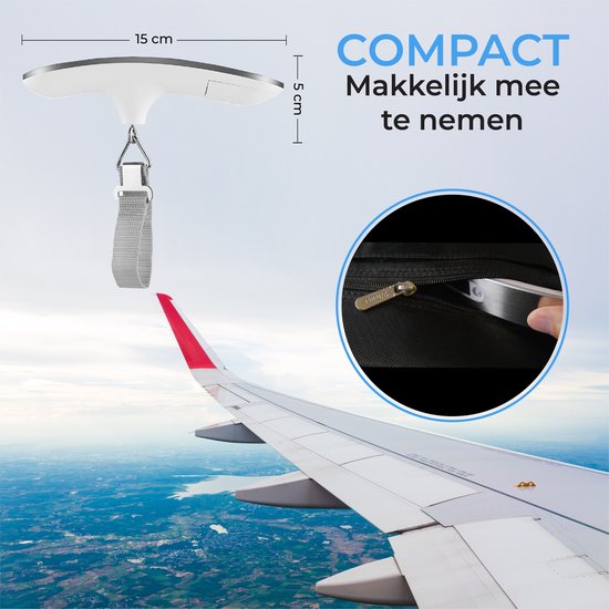 TTD® Pèse-bagages - Jusqu'à 50 kg - Pèse-bagages - Pèse-bagages - Pèse-bagages suspendu - Pèse-bagages numérique - Pèse-bagages - Voyage en avion - kg/g/lbs/oz - Piles incluses - Blanc