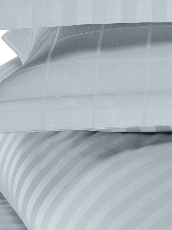 Housse de couette De Witte Lietaer en satin de coton Zygo - Format hôtel - 260 x 240 cm - Bleu
