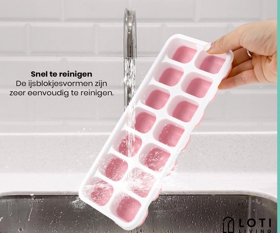 Loti Living Moule à glaçons - 4 pièces - Rose - Moules à glaçons - Moule à glaçons en silicone - Glaçons - Sans BPA