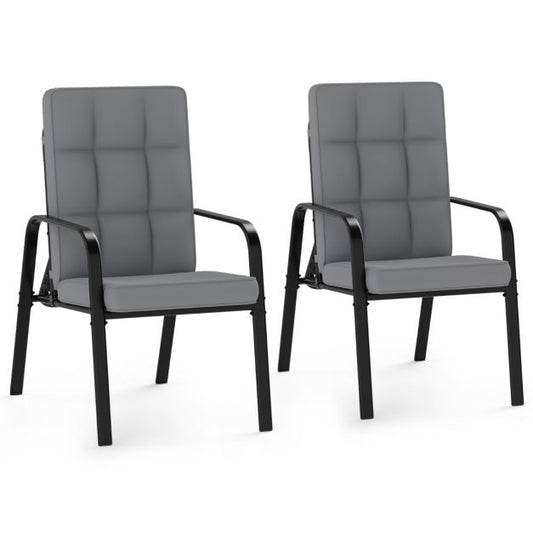 Coast Terrace Chairs Set of 2 - Adjustable - Cushions - Metal - Grey/Black