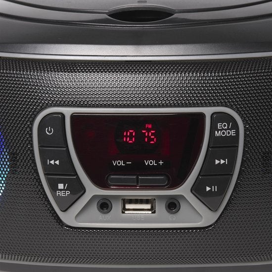 Denver Portable Radio CD Player Kids - Bluetooth - Light Effects - Boombox - AUX - FM - TCL212BT - Grey