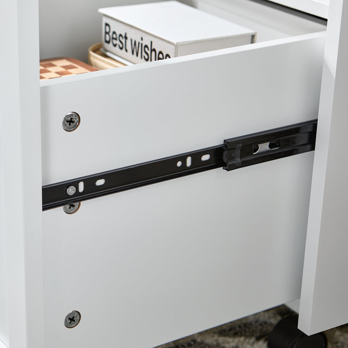 SoBuy FBT150-W Armoire à dossiers, chariot d'archivage, support d'imprimante et étagère de rangement pour le bureau - blanc, 31 x 60 x 70 cm