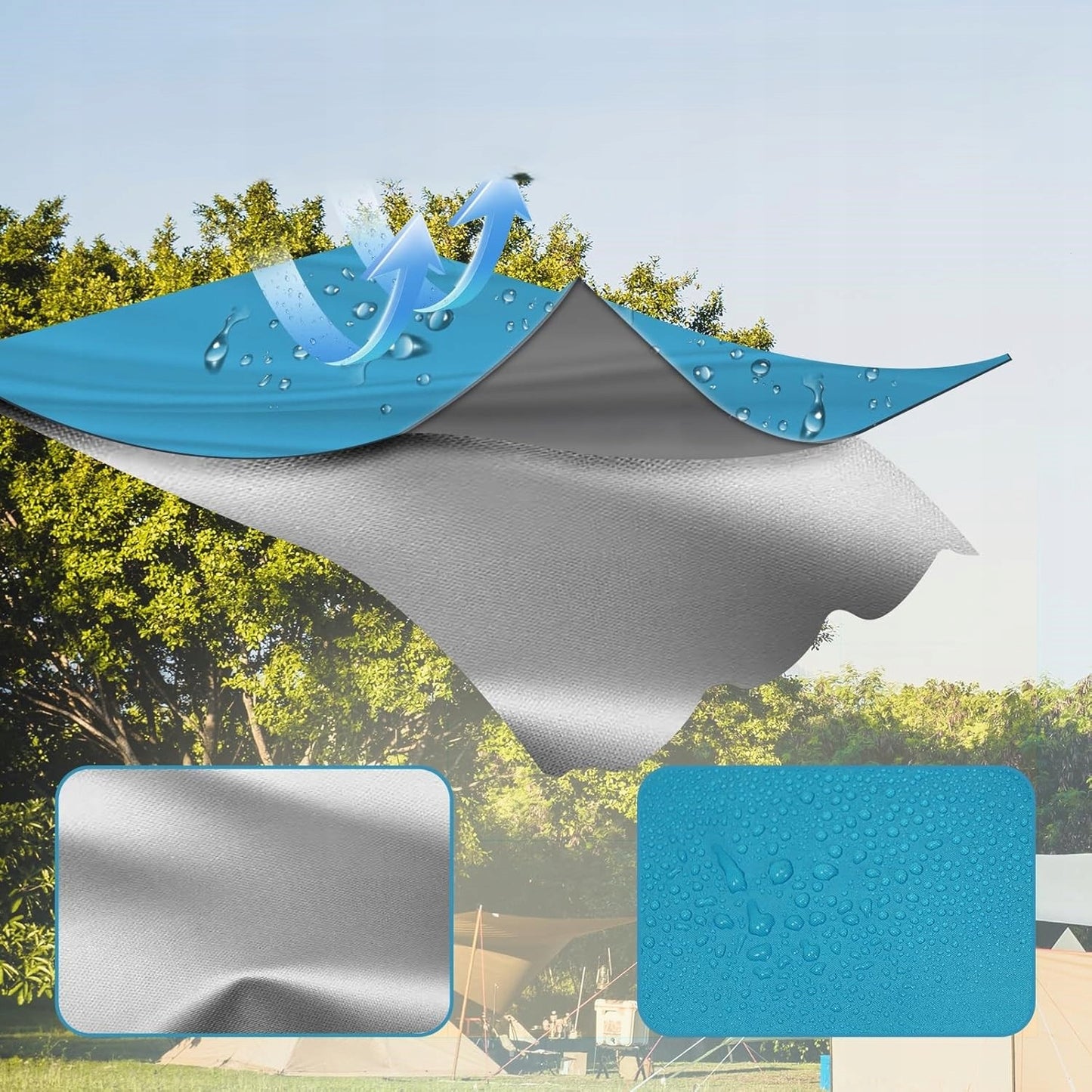 Tente de plage pop-up Woltu - Bleu - 200 x 150 x 120 cm