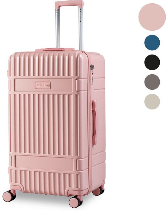 SKYCASES Valise de voyage à coffre - Classic Heritage - Valise extra-large - 110L - Serrure TSA - Trolley léger - 78x44x36 cm - Valise à roulettes à coffre - Roues pivotantes - Rose