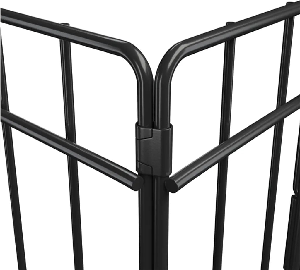 Yaheetech Enclos pour chiots 8 panneaux 61 x 76 cm - Noir - Enclos pliable pour chiens avec porte et 2 fermetures