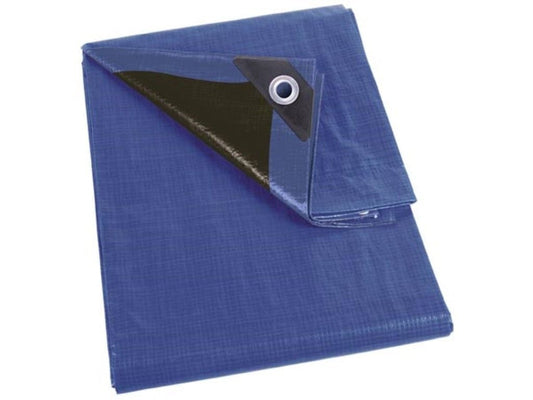 Bâche Perel - Bleu/Noir - Ultra résistante - 5 X 8 M