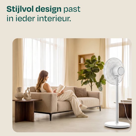 Ventilateur de sol VONROC - 3 vitesses – télécommande incluse - minuterie - réglable sur 3 hauteurs - blanc