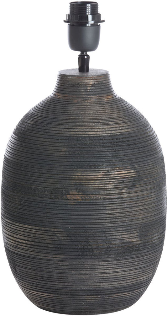 Light & Living Lampe à poser Khomai - Design en bois de manguier 39 cm de haut - Moderne et robuste - Marron (Abat-jour exclu)