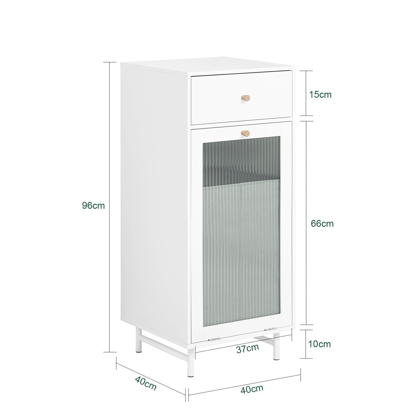 SoBuy BZR116-W Armoire à linge avec tiroir - Panier à linge amovible - 40x40x96 cm - Blanc