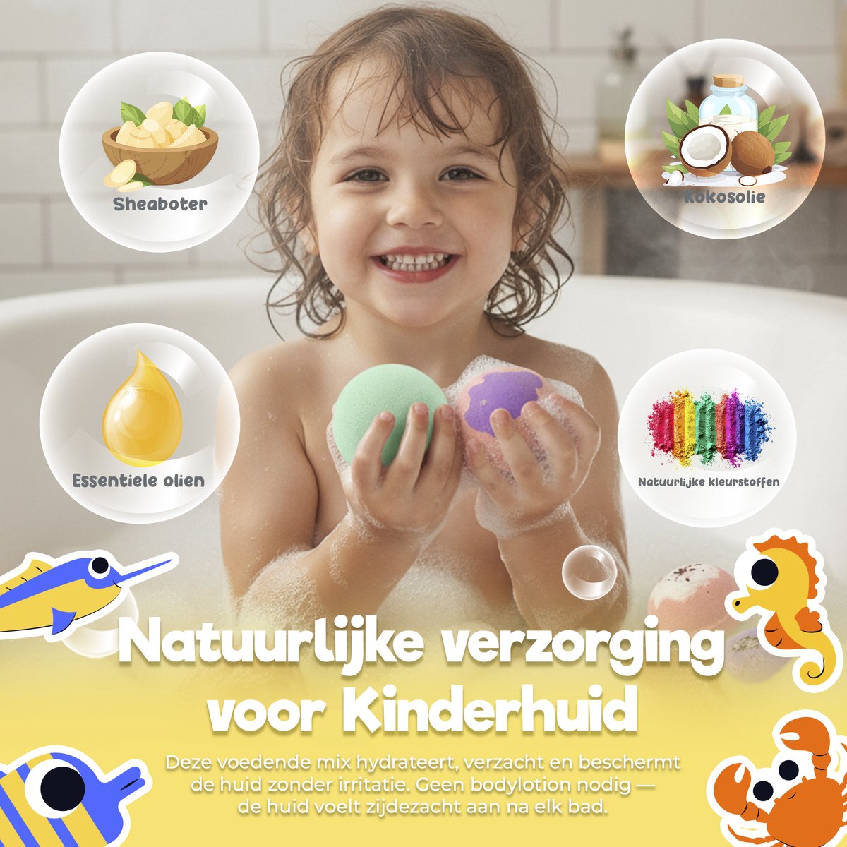 Kidzkraze Boules effervescentes, lot de 6 - Bombes de bain pour enfants