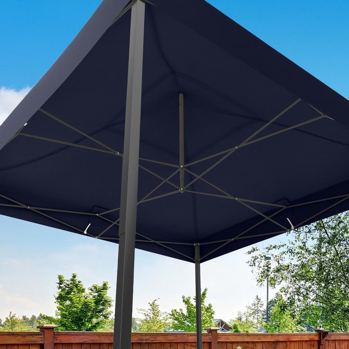 Tonnelle de jardin - LifeGoods - 3x3 m - Facile à monter - Pliable - Imperméable - Sac de transport à roulettes - Bleu foncé