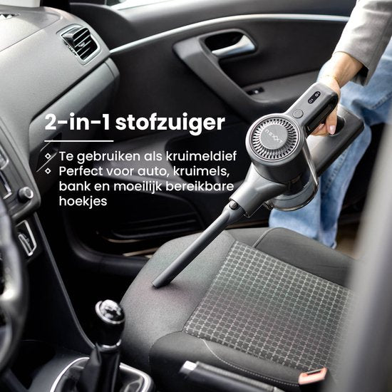 Aspirateur-balai sans fil Nexxt avec technologie cyclonique - Aspirateur léger avec dépoussiéreur sans sac - Filtre HEPA 13 - Set complet - Noir