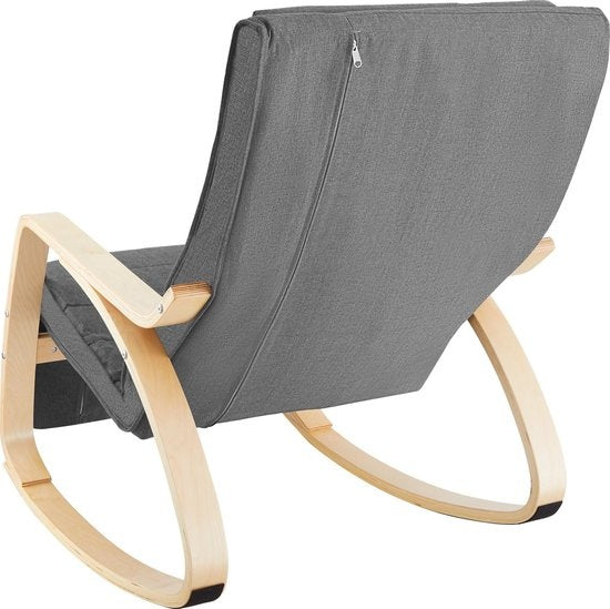 tectake - Fauteuil à bascule Onda fauteuil - repose-pieds réglable - gris clair - 403529