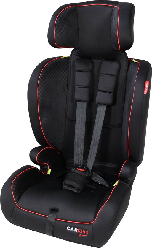 Siège auto Carkids I-Size Luca - Conforme à la norme I-Size R-129 - Pour les enfants mesurant entre 76 et 150 cm - Appui-tête réglable - Noir/Rouge