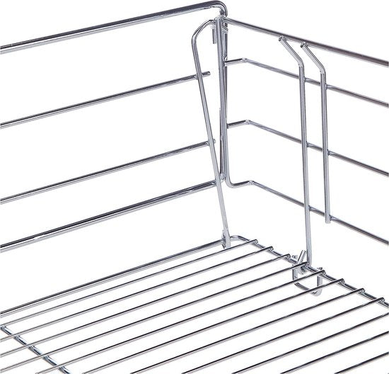 Tiroir Maxi, siège de rangement avec système de rails pour un espace de rangement supplémentaire, rangement et organisation dans toute la maison, 50 x 23 x 50 cm, acier chromé, argent brillant