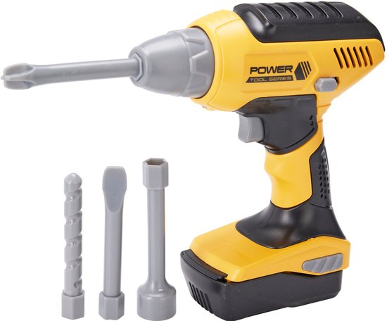 Kid Tools – Jouet-outil : visseuse – 4 embouts inclus – Lumières et sons – 15,5 x 6 x 17 cm