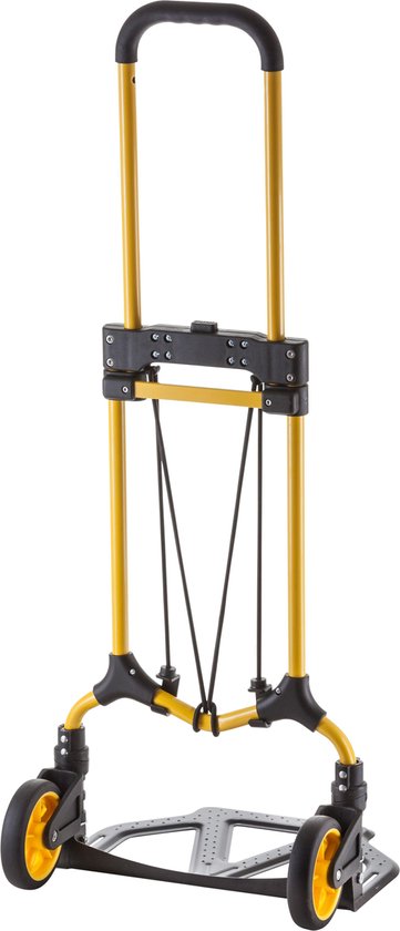 Stanley Foldable Hand Trolley SXWTD-FT580 - Max. 70KG - 41 x 40 x 102 CM - Aluminium - Cordon élastique inclus - Noir/Jaune