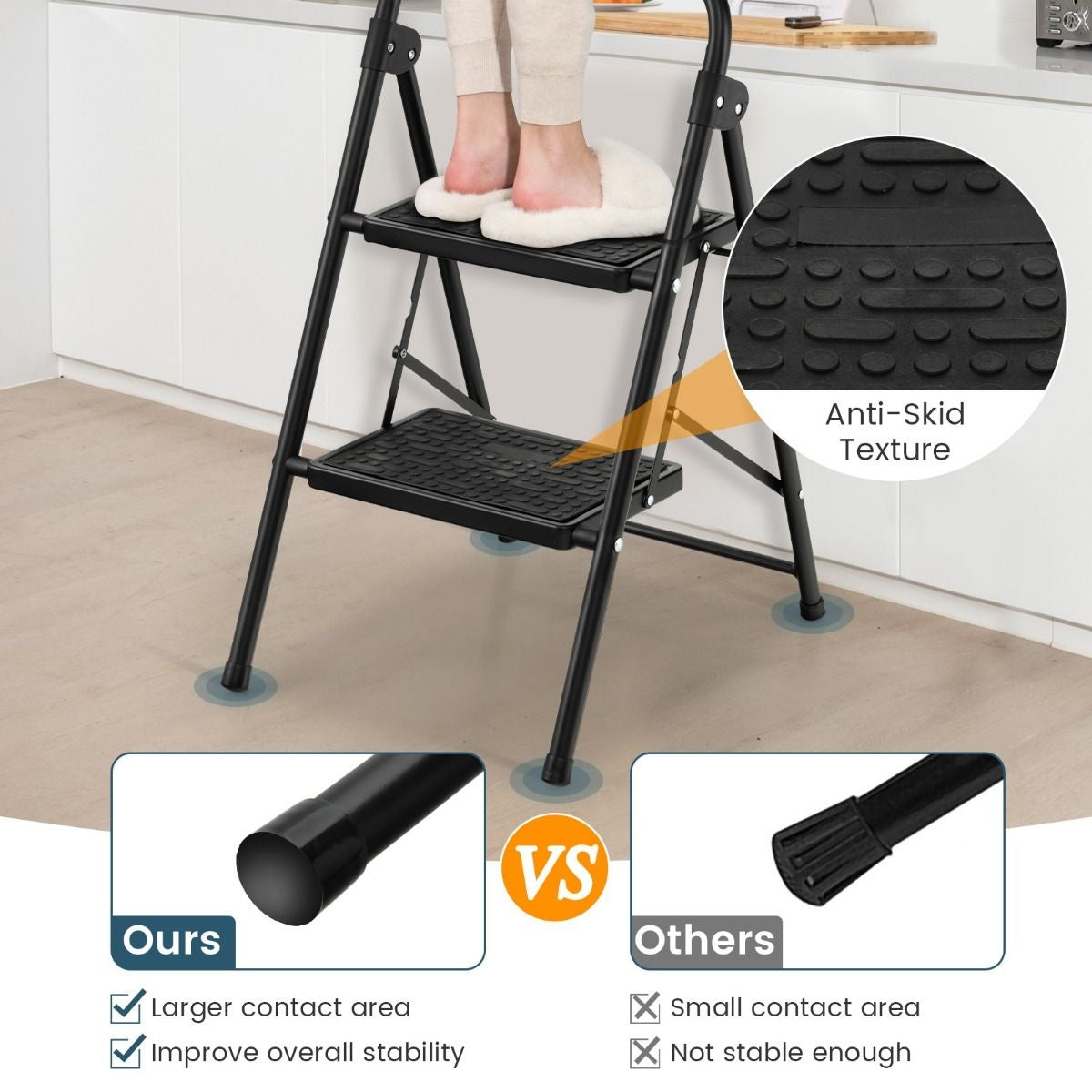 Échelle de cuisine Coast - 2 marches - Max 265 kg - 47 x 39 x 71 cm - Noir