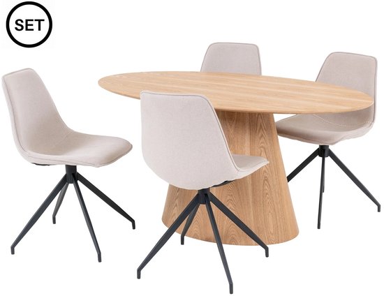 House Nordic Chaise à manger Monaco Swivel Bouclé Sand