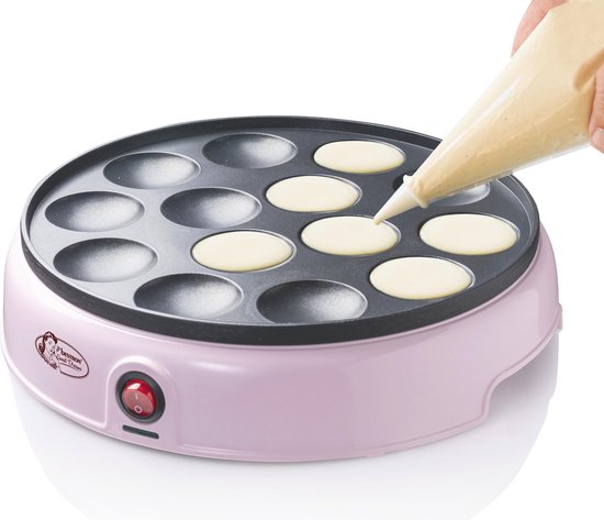 Bestron Poffertjes pan - APFM700SDP - 800W - Poffertjes maker - Electrique - Rose - 5 ans de garantie