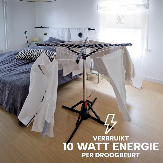 Séchoir à linge électrique Nexxt – 17M – Économe en énergie (10 W) – Pliable – Rotation automatique