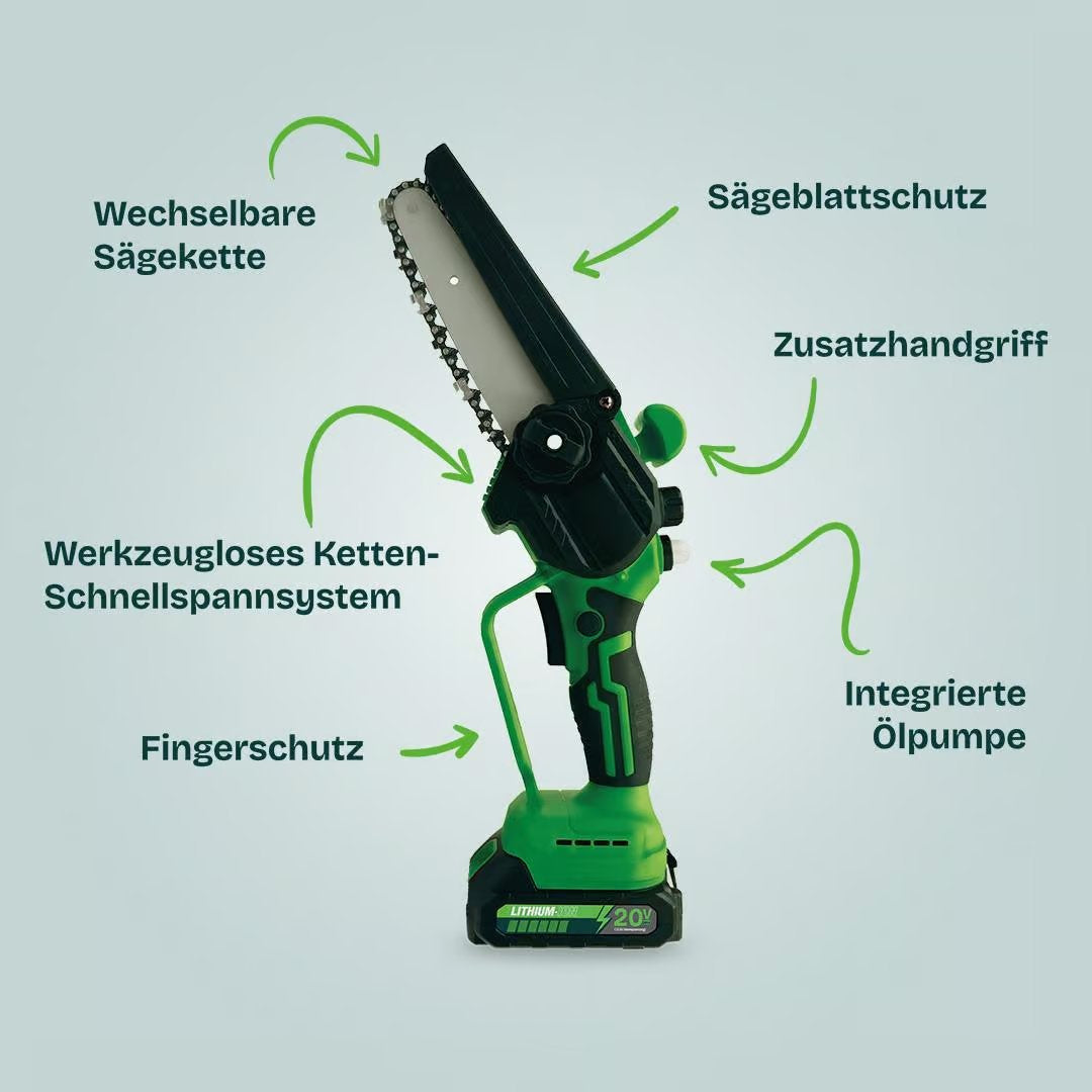 Tronçonneuse sans fil Hammersmith PocketSaw Pro Mini - Conception compacte - Batterie lithium-ion 20 V - Lame de 14 cm - Accessoires inclus